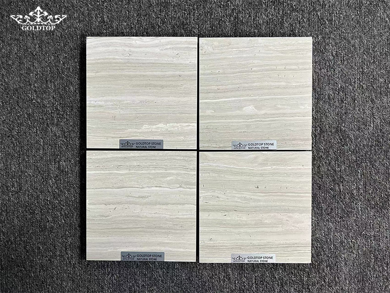 Vein Cut White Wood Marble