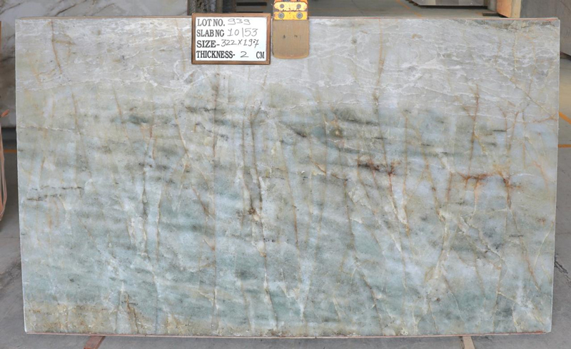 Aqua Cristallo Quartzite Slab for Countertops