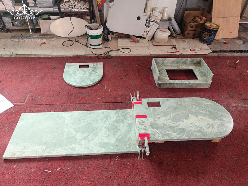 ming green marble Bathroom Countertops