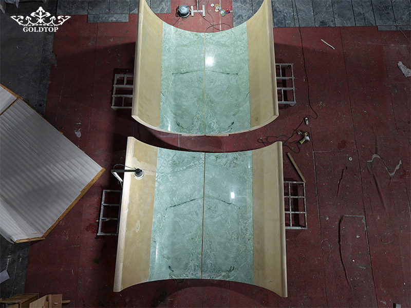 Ming Green Marble Honeycomb aluminum composite curved feature walls