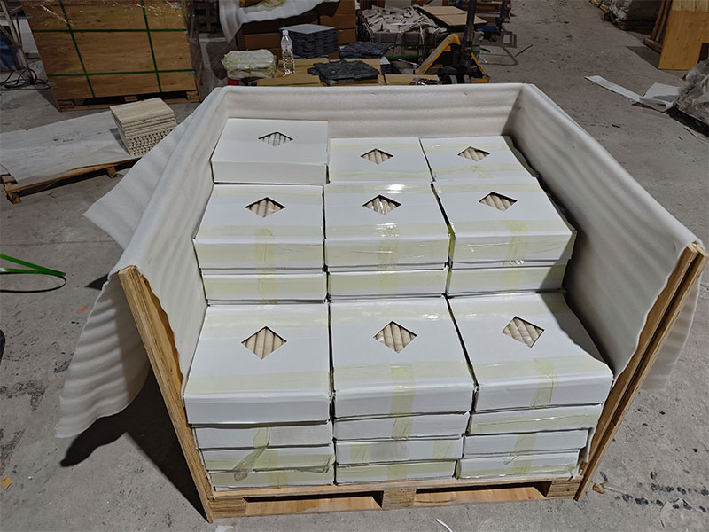Beige Limestone Stripe Mosaic Tiles For Bathroom/ Pool