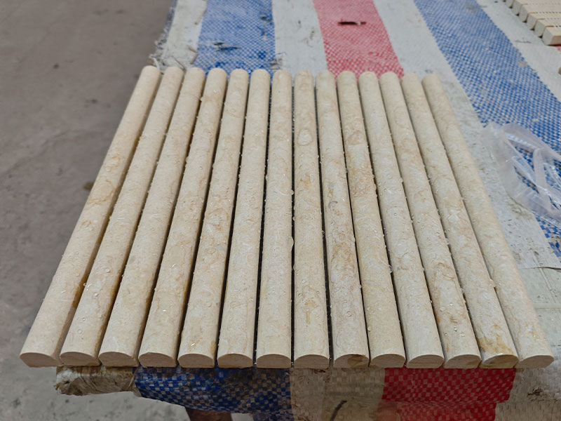 Beige Limestone Stripe Mosaic Tiles For Bathroom/ Pool