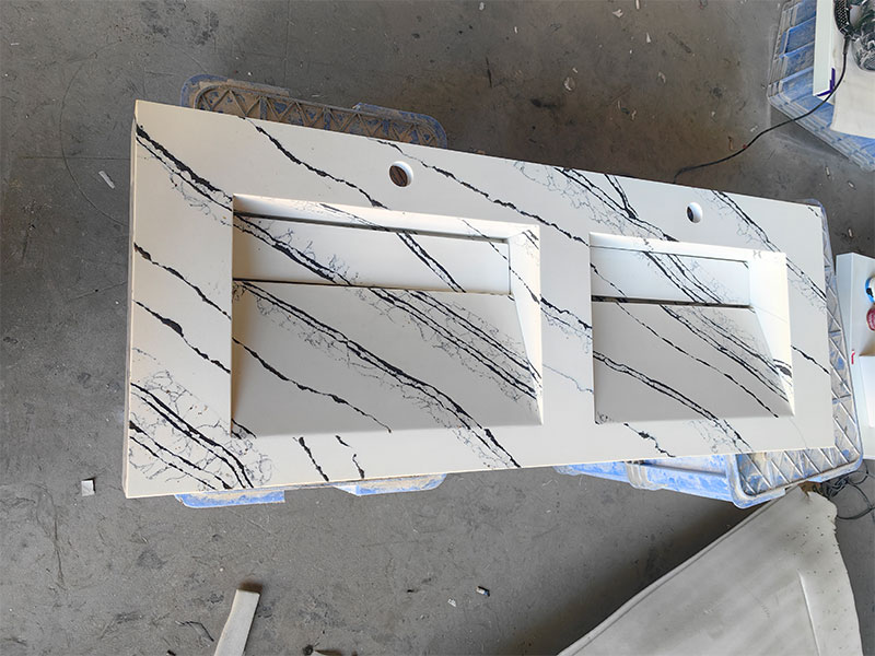 Calacatta Sivec white Quartz Vanity Tops