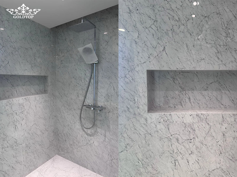 Applications of Carrara White Marble, Carrara White Marble Bathroom Wall Tiles