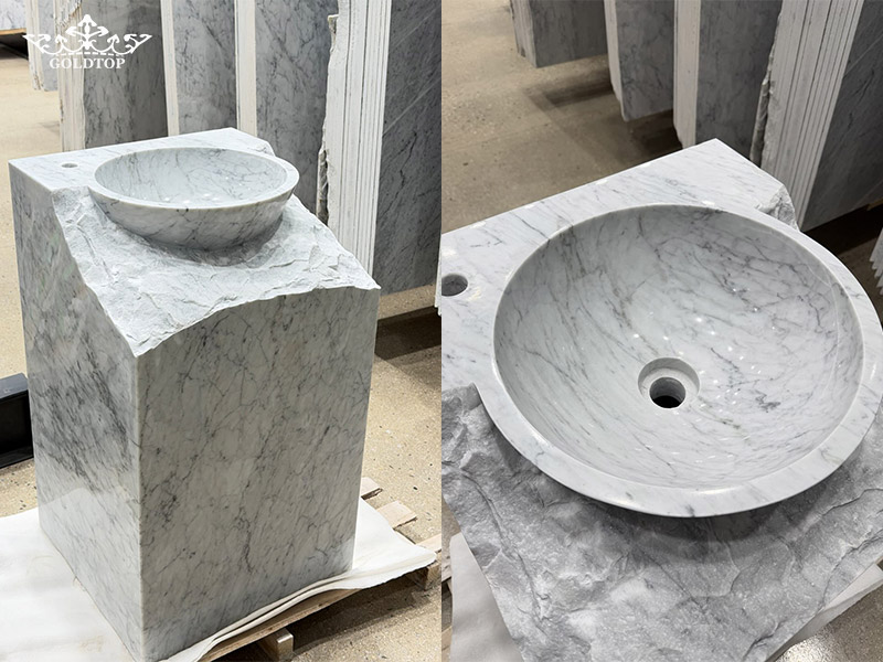 Carrara White Marble Bathroom Vanity
