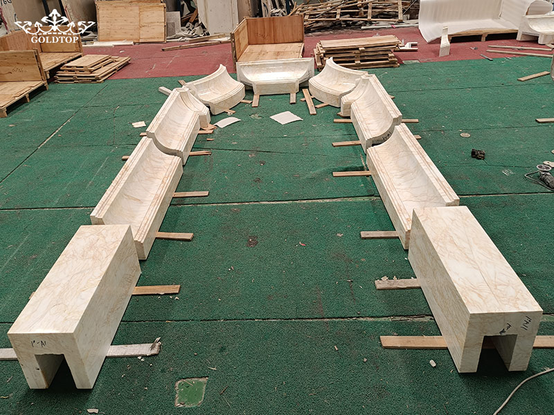 Custom Golden Spider Marble Door Surround Processing