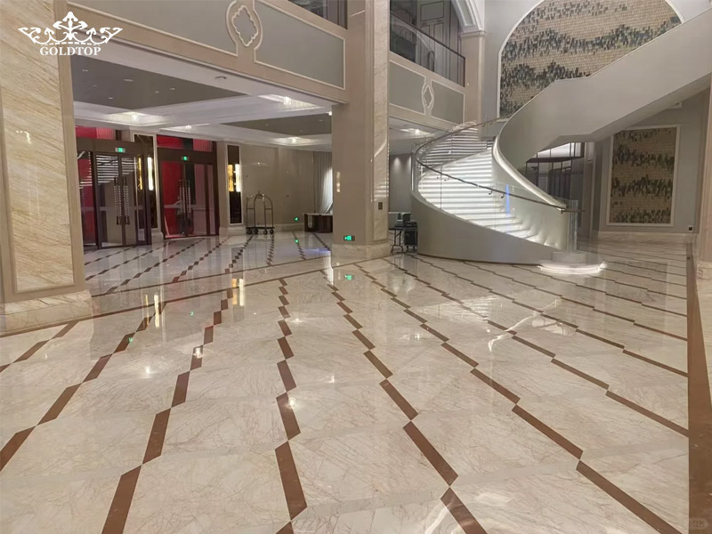 Golden Spider Marble Interior flooring: Adds distinctive natural veining to selected luxury spaces, subject to appropriate material selection and installation conditions.