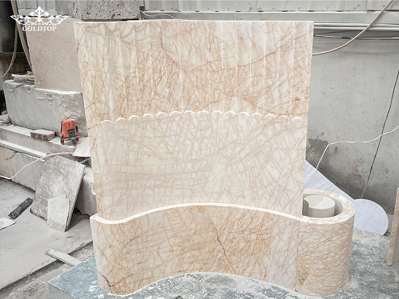 Curved Golden Spider Marble Portal Fabrication