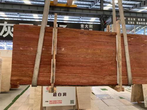 Red Travertine Slabs Marble Stone