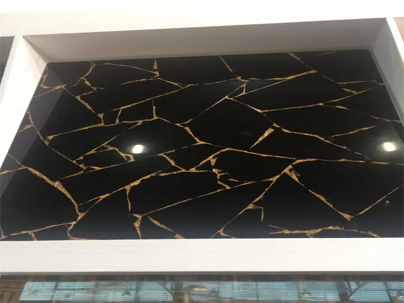 Black Obsidian Marble Tiles Countertops