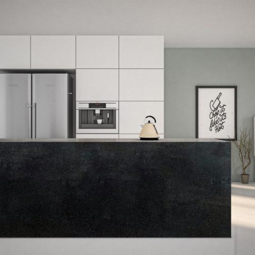 black granite countertop