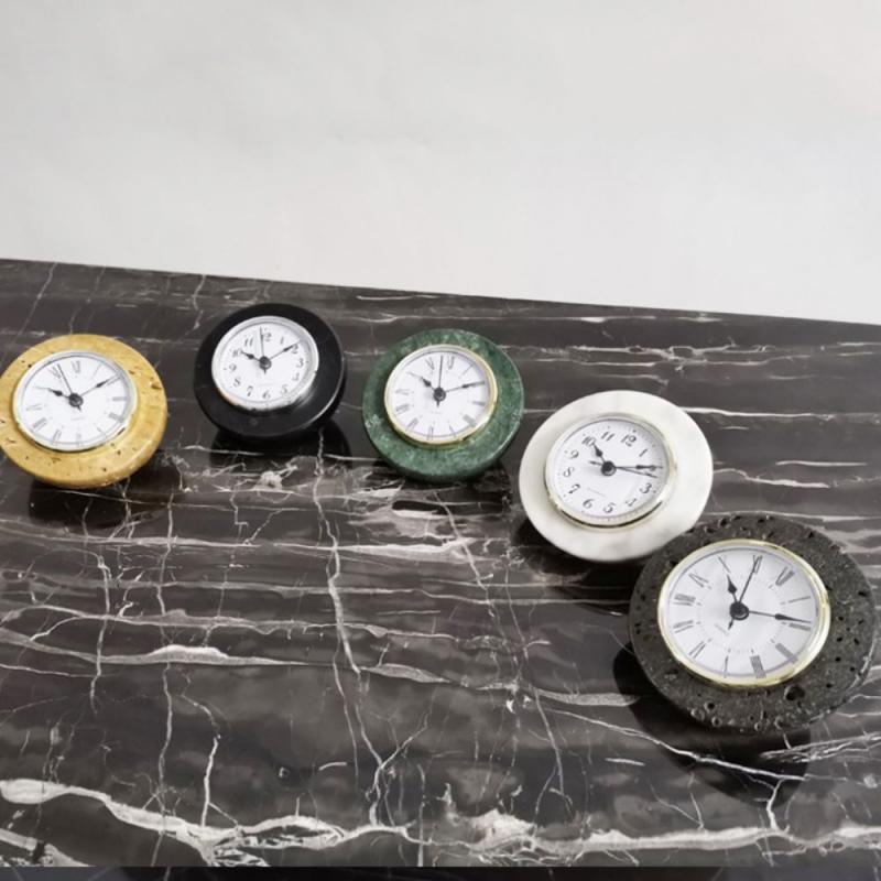 Antique Marble Craft Round Table Clock