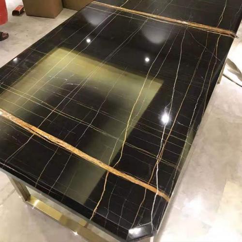 black marble countertop