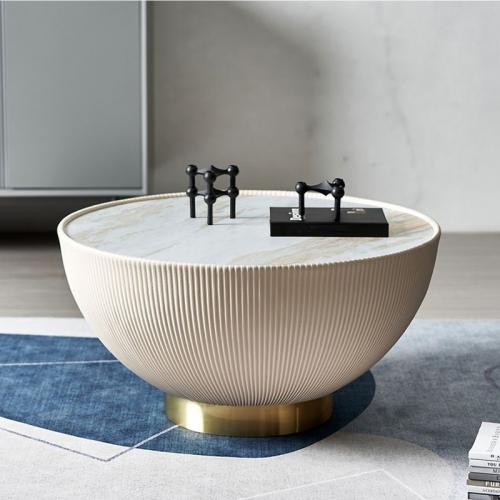 Aristide Gold Vein Marble Round Table