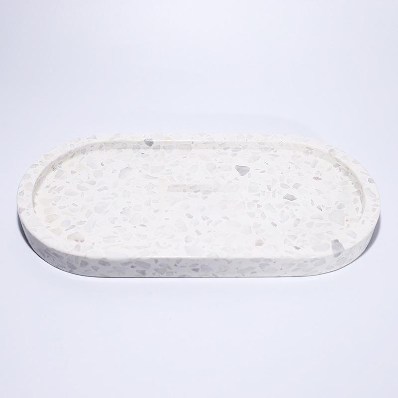 Oval White Marble Tray