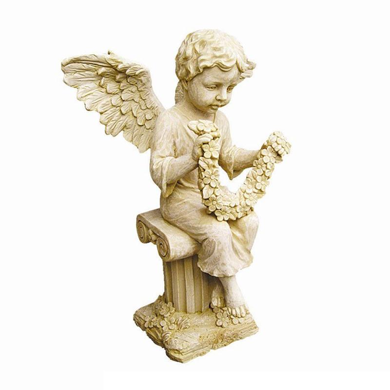 Marble Carving Child Angel Portrait Stone Garden Statues
