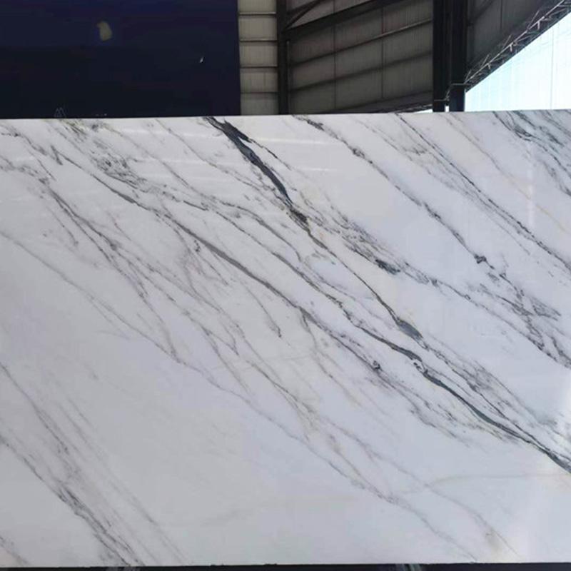 Glass White Marble With Cyan Veins