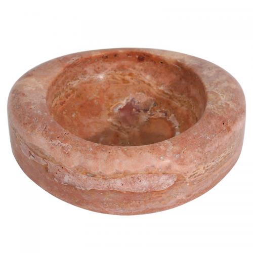 Marble red travertine pet bowl