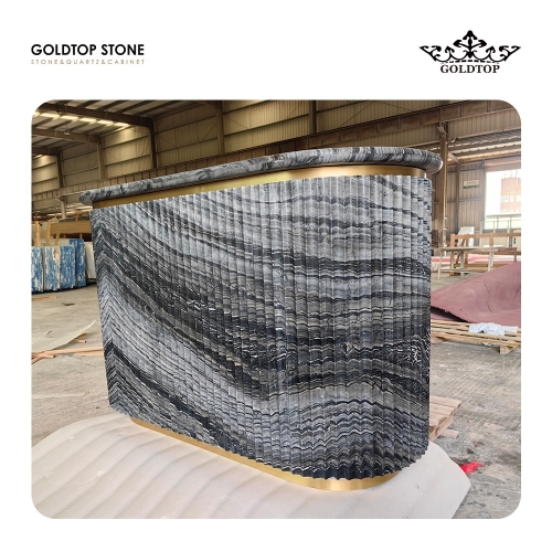 Black Wooden Marble Countertop