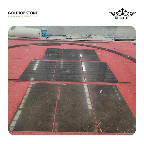 China Black Brown Gold Marble