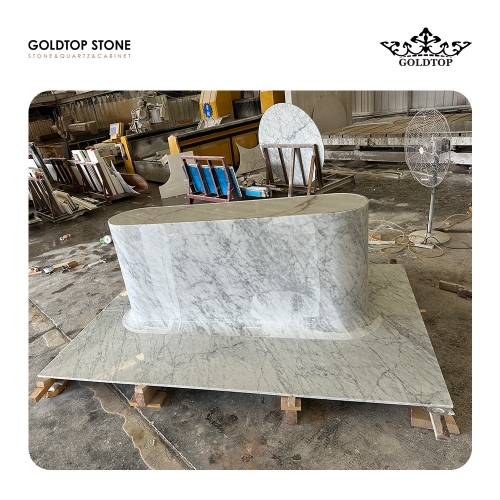 Carrara White Marble Reception Desk