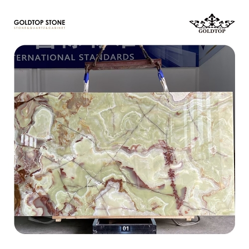 Natural Antique Green Onyx Slab