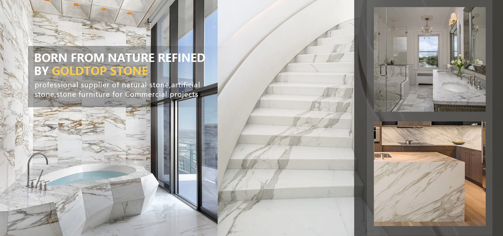 born from nature refined by goldtop stone