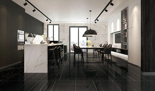 How about black and white marble tiles?