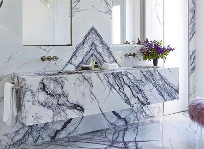 how about white marble with black veins countertops?